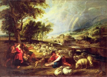 Paesaggio con arcobaleno
